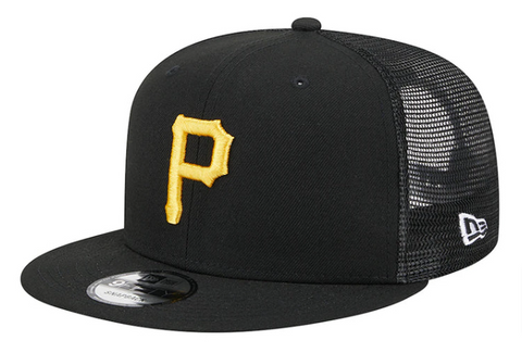 Pittsburgh Pirates Snapback New Era Black Mesh Trucker Cap Hat Grey UV