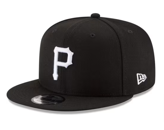 Pittsburgh Pirates New Era White Logo Snapback Cap Hat Black - THE 4TH QUARTER