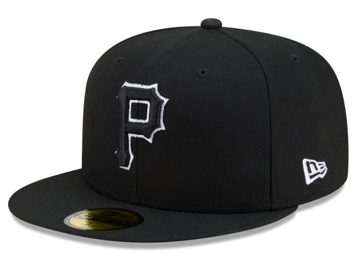 Pittsburgh Pirates Fitted New Era 59Fifty White Outline Cap Hat Grey UV