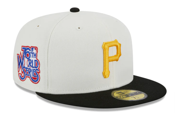 Pittsburgh Pirates Fitted New Era 59Fifty 76th WS Chrome Black Cap Hat Grey UV - THE 4TH QUARTER