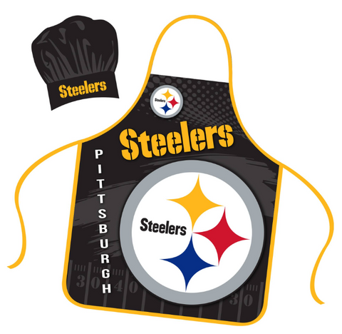 Pittsburgh Steelers Mojo Cooking Apron with Chef Hat