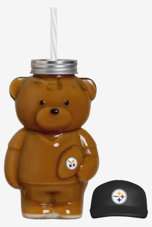 Pittsburgh Steelers Glass Bear Tumbler