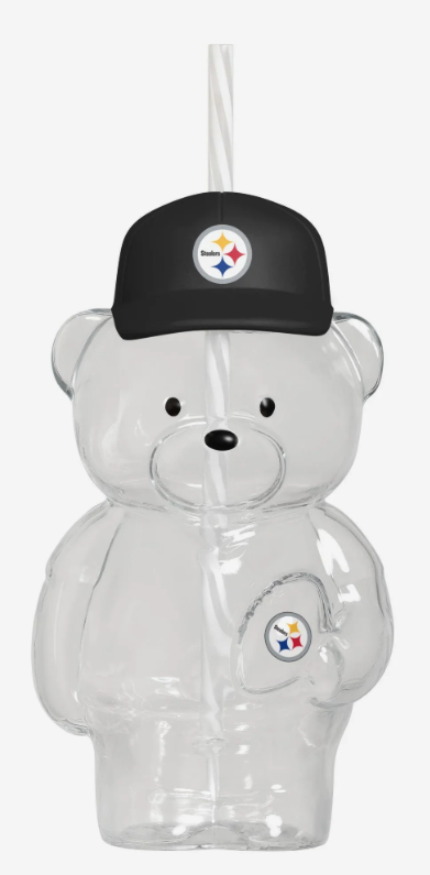 Pittsburgh Steelers Glass Bear Tumbler