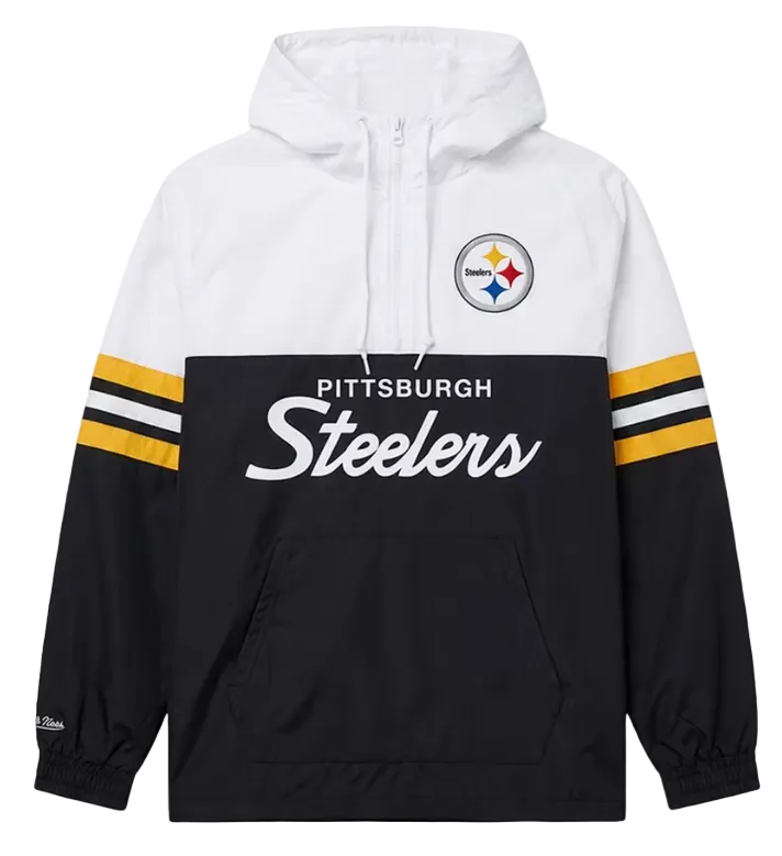 Pittsburgh Steelers Mens Mitchell & Ness Head Coach Lightweight Windbreaker Jacket - THE 4TH QUARTER