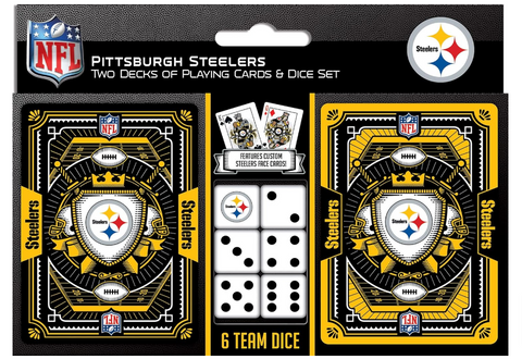 Pittsburgh Steelers 2-Pack Playing cards & Dice Set for Adults