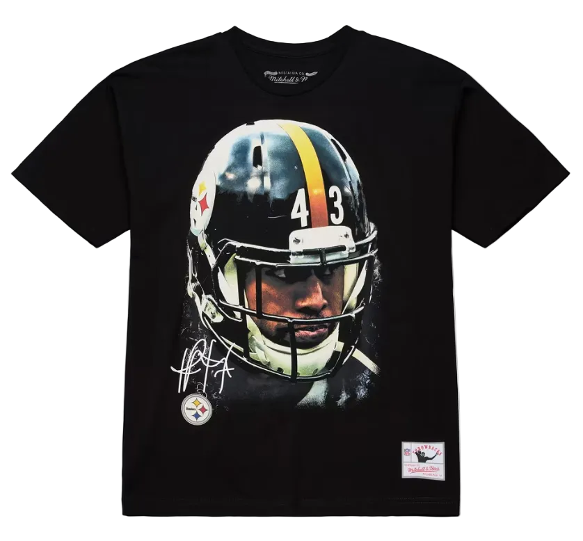 Pittsburgh Steelers T-Shirt Mitchell &amp; Ness Troy Polamalu Big Face Black Tee
