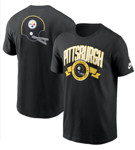 Pittsburgh Steelers Mens T-Shirt Rewind Front and Back Hit Essential Tee
