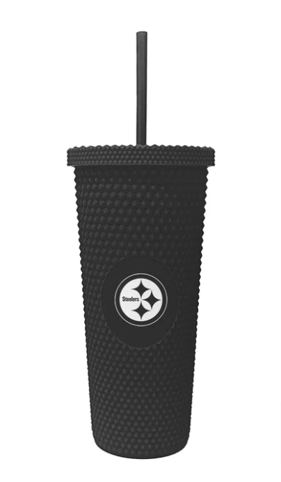 Pittsburgh Steelers 24oz Studded Tumbler Travel Mug Cup - THE 4TH QUARTER