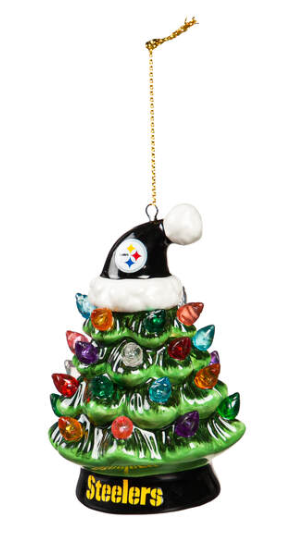 Pittsburgh Steelers 4" Lighted LED Ceramic Tree Ornament - THE 4TH QUARTER