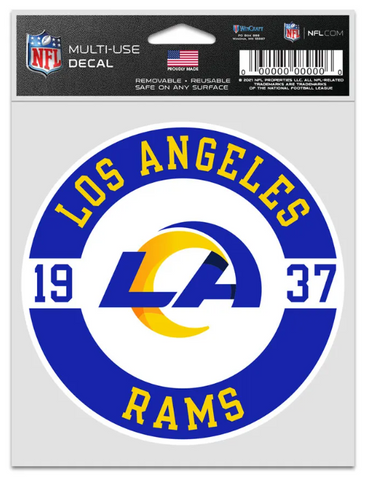 Los Angeles Rams 3.75" x 5" 1937 Logo Multi-Use Decal