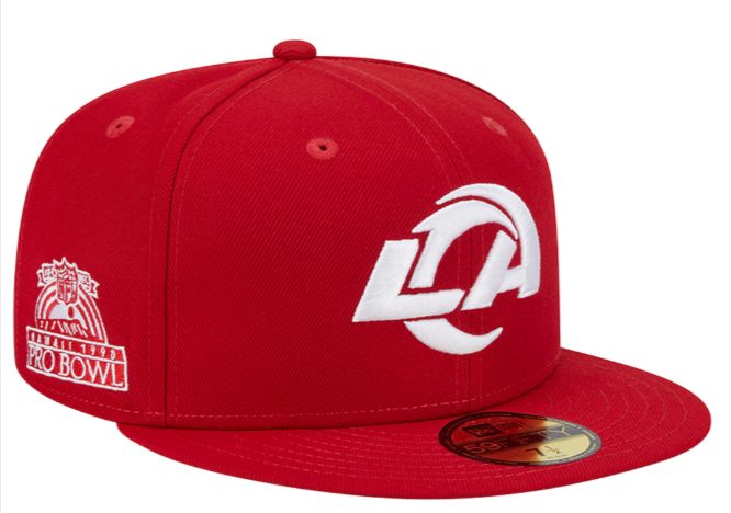Los Angeles Chargers Fitted New Era 59Fifty 1990 Hawaii Pro Bowl Main Red Cap Hat - THE 4TH QUARTER