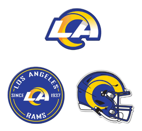 Los Angeles Rams 3 Piece Precision Cut Acrylic Magnet Set - THE 4TH QUARTER