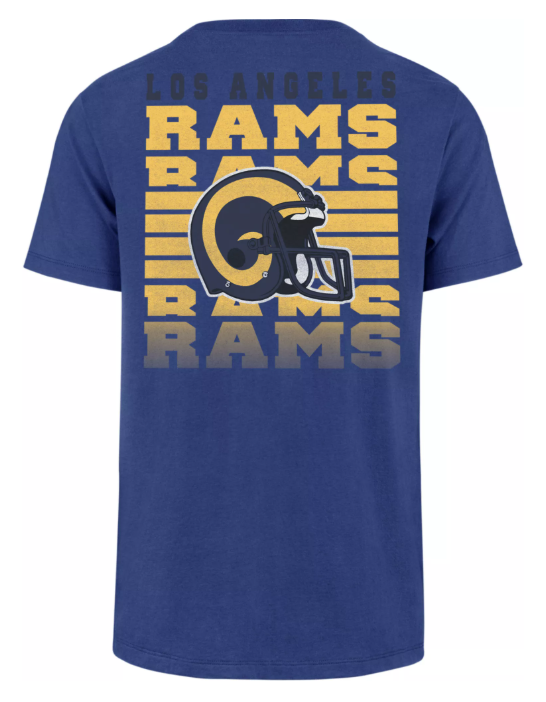 Los Angeles Rams Mens T-Shirt 47 Brand Back 2 Back Franklin Tee - THE 4TH QUARTER