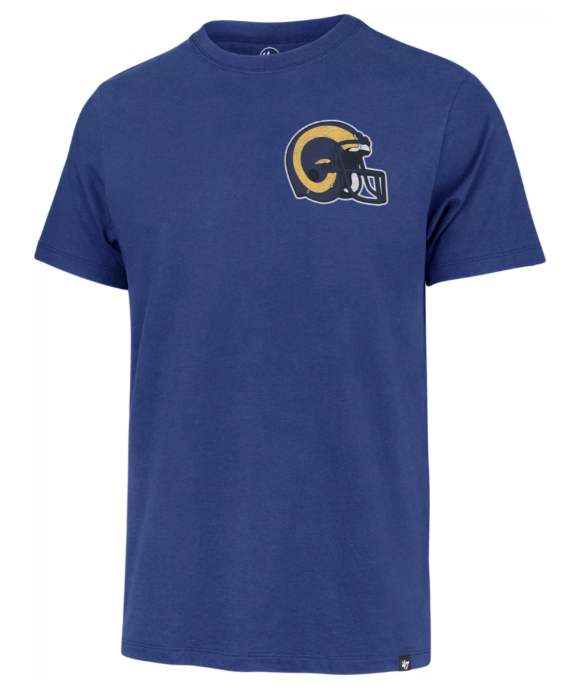 Los Angeles Rams Mens T-Shirt 47 Brand Back 2 Back Franklin Tee - THE 4TH QUARTER