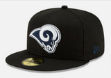 Los Angeles Rams Fitted New Era 59Fifty Primary Logo Cap Hat Black