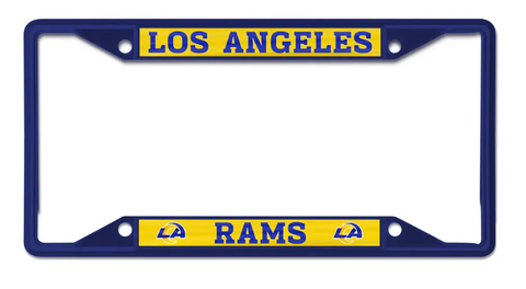 Los Angeles Rams Chrome License Plate Frame Blue