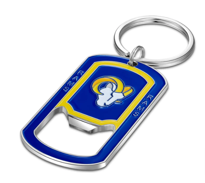 Los Angeles Rams Key Chain Dog Tag Bottle Opener Key Ring - THE 4TH QUARTER