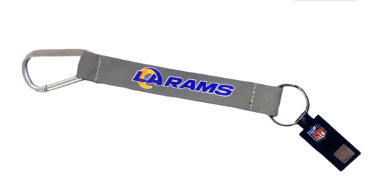 Los Angeles Rams Keychain Carabiner Lanyard Grey - THE 4TH QUARTER