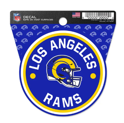 Los Angeles Rams Clean Cut Decal 3 x 4 Round
