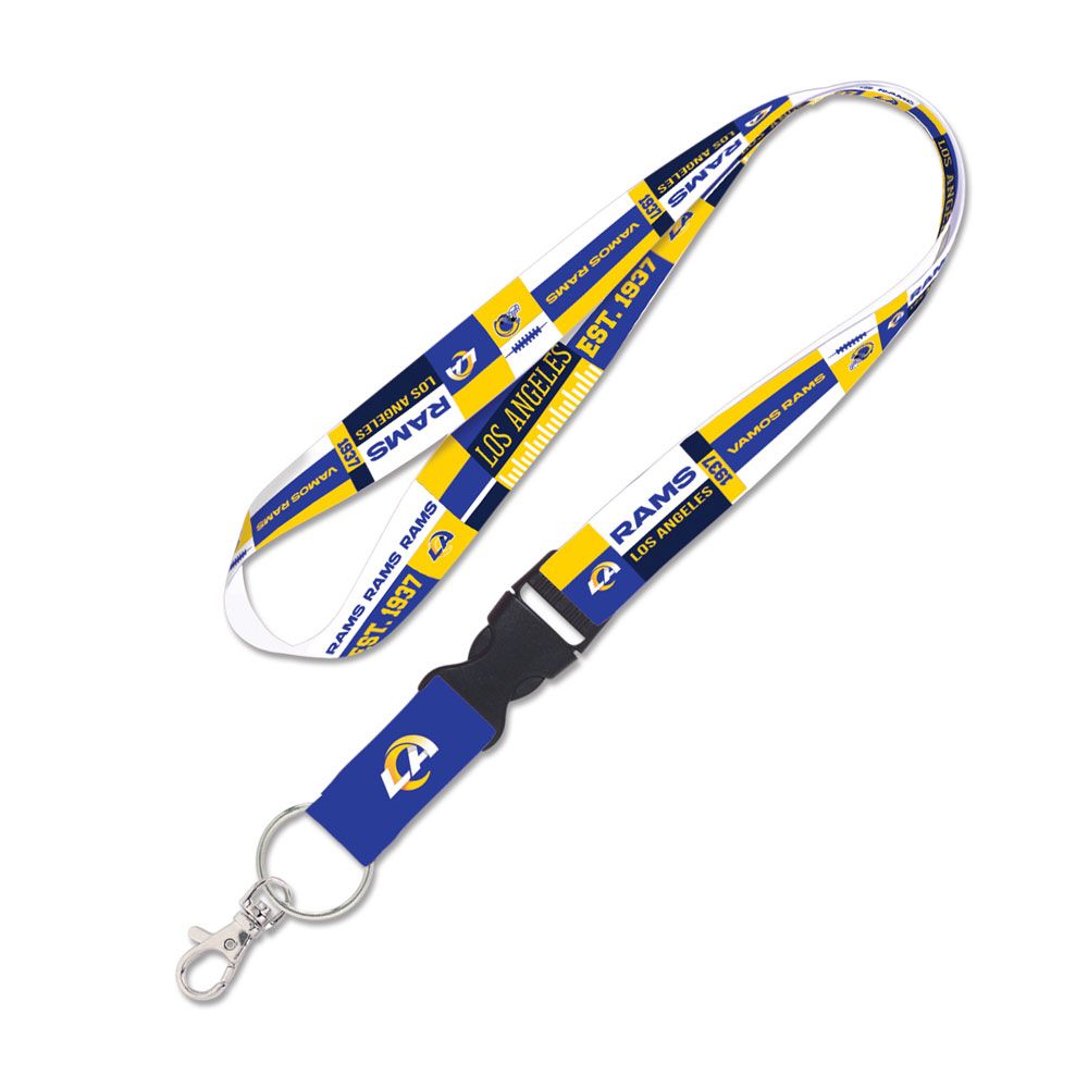 Los Angeles Rams Keychain Lanyard With Detachable Buckle Color Block - THE 4TH QUARTER