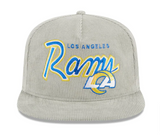Los Angeles Rams Snapback New Era 9Fifty Corduroy Golfer Grey Cap Hat Green UV