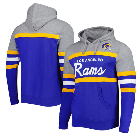 Los Angeles Rams Mens Mitchell & Ness Head Coach Sweatshirt Pullover Hoodie