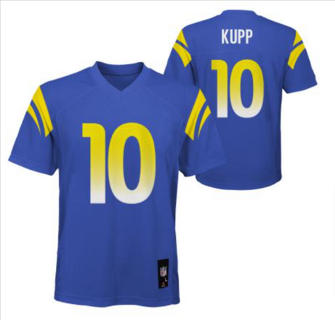 Los Angeles Rams Youth (8-20) NFL Kupp #10 Jersey Throwback Colors Blue Yellow