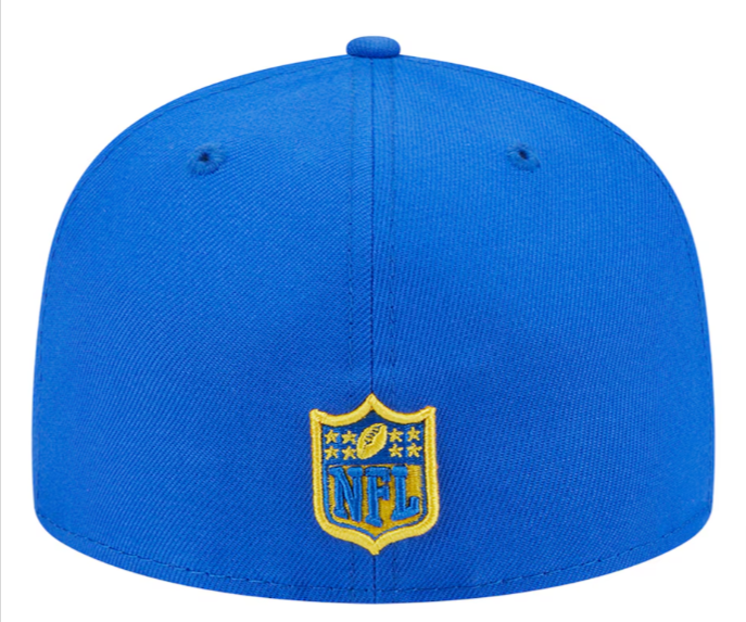 Los Angeles Rams Fitted New Era 59Fifty Main Blue Cap Hat Grey UV - THE 4TH QUARTER