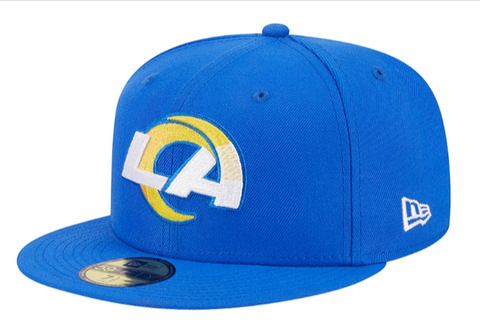 Los Angeles Rams Fitted New Era 59Fifty Main Blue Cap Hat Grey UV