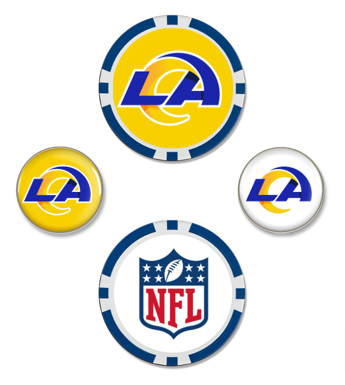 Los Angeles Rams 4 Piece Golf Ball Marker Set - THE 4TH QUARTER