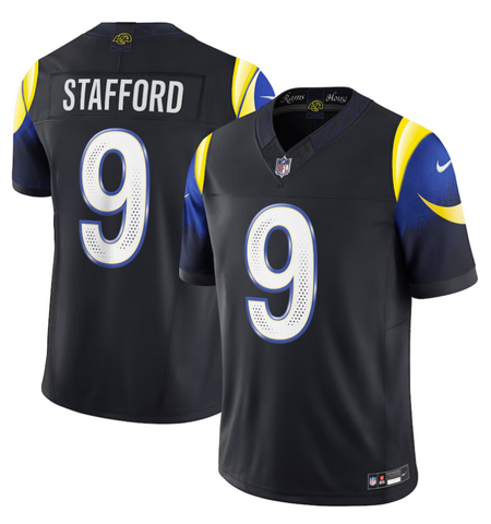 Los Angeles Rams Mens Jersey Matthew Stafford Midnight Blue #9 2025 Rivalries Collection Limited Jersey