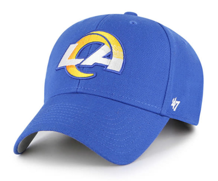 Los Angeles Rams Youth Velcro 47 Brand MVP Adjustable Cap Hat Blue - THE 4TH QUARTER