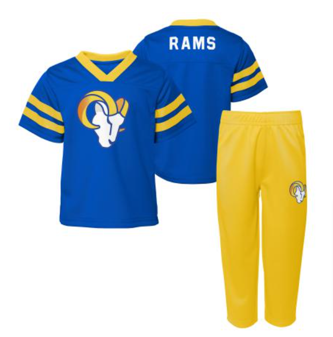 Los Angeles Rams Toddler (2T-4T) Red Zone V-Neck Jersey Top & Pants Set - THE 4TH QUARTER