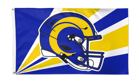Los Angeles Rams Retro 3' X 5' Deluxe Flag Helmet Flash