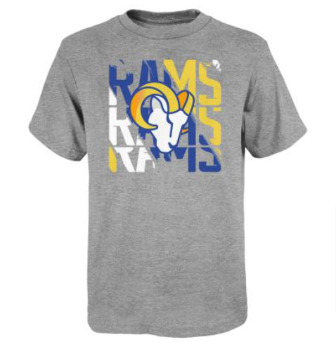 Los Angeles Rams Kids (4-7) T-Shirt Savage Stripes Tee Grey - THE 4TH QUARTER