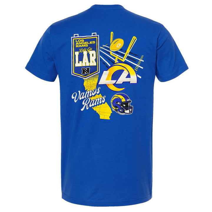 Los Angeles Rams Mens T-Shirt Fanatics Split Zone Blue Tee - THE 4TH QUARTER