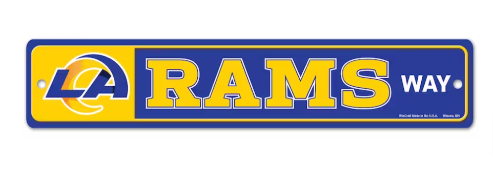 Los Angeles Rams Way Bar Decor Plastic Street Sign 3.75" X 19" - THE 4TH QUARTER