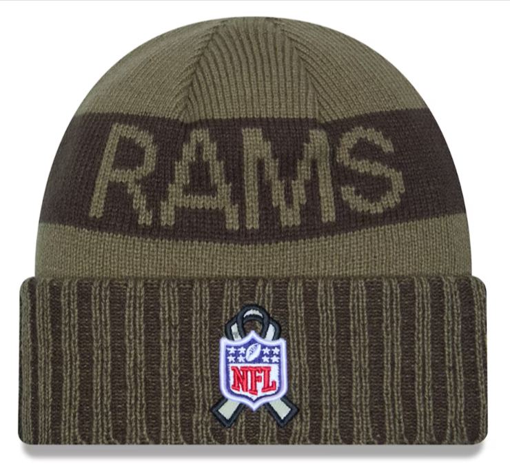 Los Angeles Rams Beanie New Era 2025 Salute to Service Sideline Cuffed Knit Hat Cap - THE 4TH QUARTER