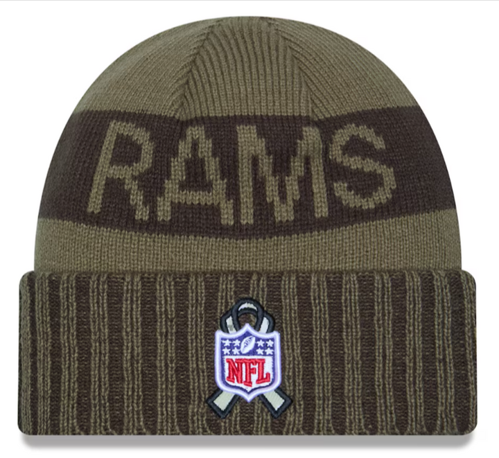 Los Angeles Rams Beanie New Era 2025 Salute to Service Sideline Cuffed Knit Hat Cap - THE 4TH QUARTER