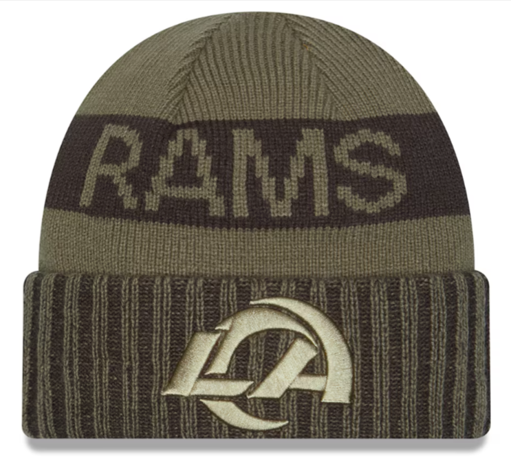 Los Angeles Rams Beanie New Era 2025 Salute to Service Sideline Cuffed Knit Hat Cap - THE 4TH QUARTER