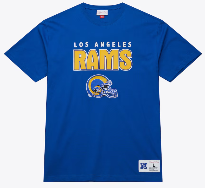 Los Angeles Rams Mens T-Shirt Mitchell & Ness Throw It Back Tee - THE 4TH QUARTER