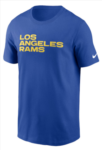 Los Angeles Rams Mens T-Shirt Primetime Wordmark Essential Tee