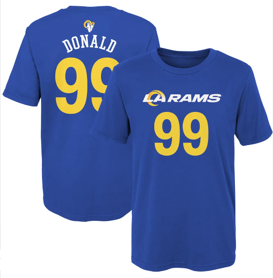 Los Angeles Rams Youth Outerstuff T-Shirt Aaron Donald Tee Blue - THE 4TH QUARTER
