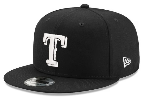 Texas Rangers Snapback New Era 9Fifty Basic Black White Cap Hat - THE 4TH QUARTER