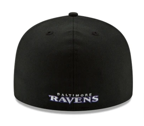 Baltimore Ravens Fitted New Era 59Fifty Basic Black Cap Hat - THE 4TH QUARTER