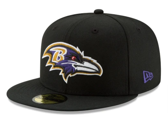 Baltimore Ravens Fitted New Era 59Fifty Basic Black Cap Hat - THE 4TH QUARTER