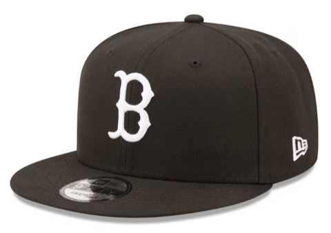 Boston Red Sox Snapback New Era 9Fifty White Logo Black Cap Hat Grey UV