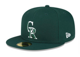 Colorado Rockies New Era 59Fifty Dark Green Fitted Hat Cap Grey UV