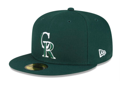 Colorado Rockies New Era 59Fifty Dark Green Fitted Hat Cap Grey UV