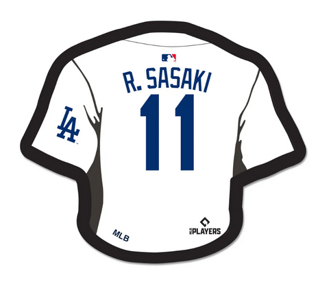 Los Angeles Dodgers Roki Sasaki White Jersey Collectors Lapel Pin